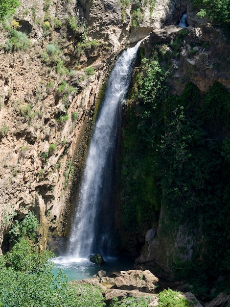 Waterfall below the New Bridge at Ronda Spain