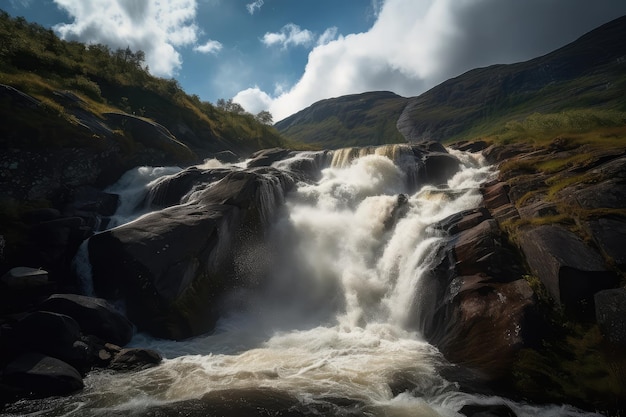 Waterfall in Norway AI generated