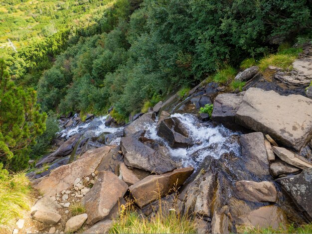 Waterfall under the peak of hoverla