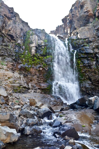 Photo waterfall on the putorana plateau