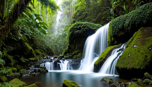 waterfall in the rain forest