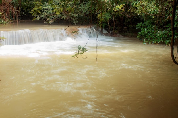 Photo waterfall in rainy season