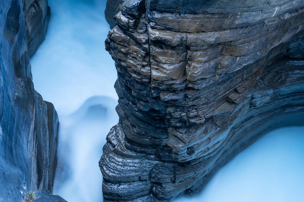 Waterfall and rocks long exposure photography fast river and waterfall natural background and wallpaper blurry fast water