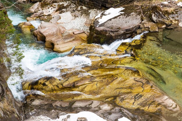 Waterfall in Ski resort town Bad Gastein Austria Land Salzburg