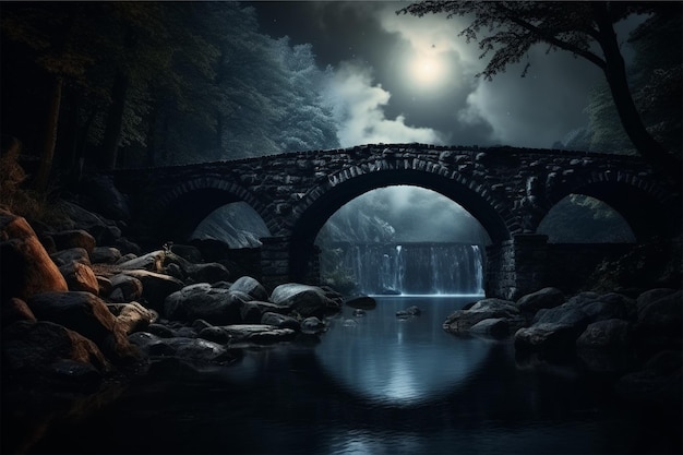 Водопадный каменный мост