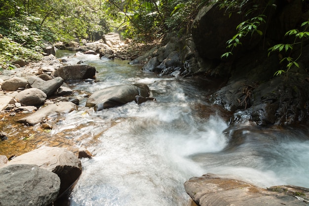 Waterfall that flows down from the mountains.