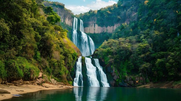 Waterfall that is a layer in thailand