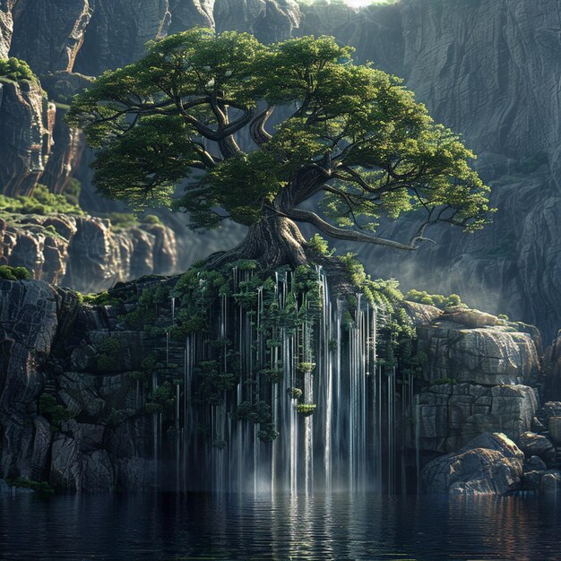 Waterfall tree