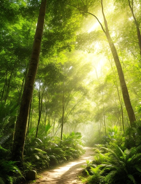 waterfall in tropical forest