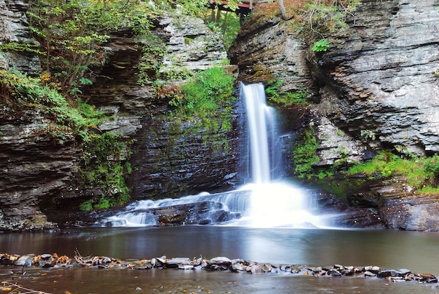 Waterfall with lake