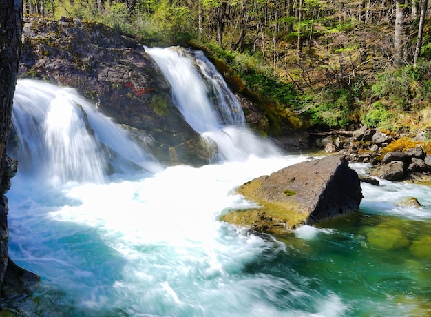 Waterfall with silk effect in Patagonia near El Chalten