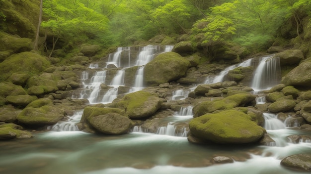 森の中の滝