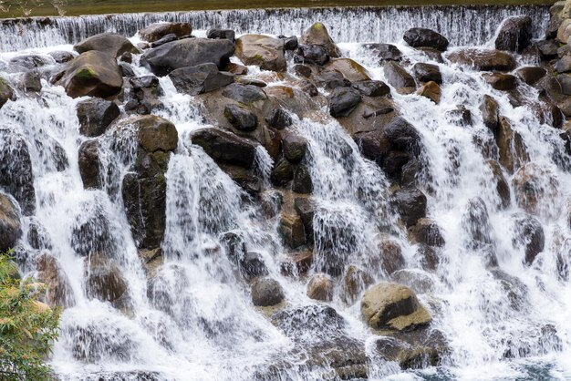 Photo waterfall in xiao wulai skywalk in taoyuan tourism of taiwan