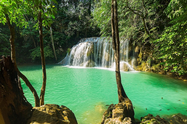 waterfallForest and waterfall at Ton Nga Chang Waterfall Songkhla Thailand