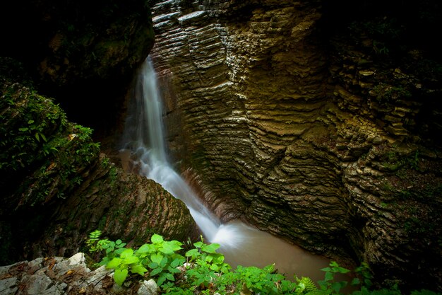 Waterfalls in the mountains of Adygea Russia