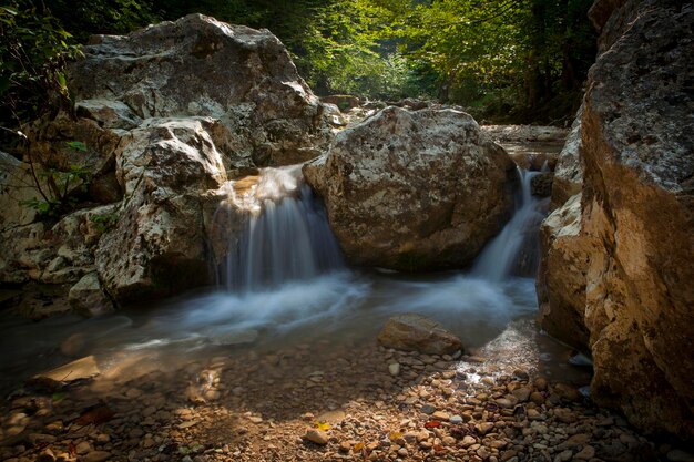 Waterfalls in the mountains of Adygea Russia