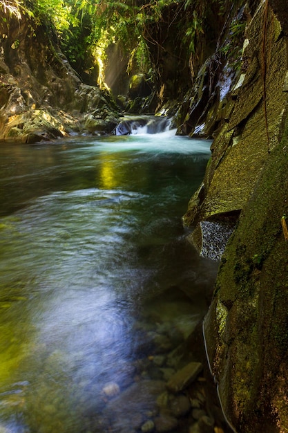 Waterfalls in the tropical forests of Sumatra Indonesia