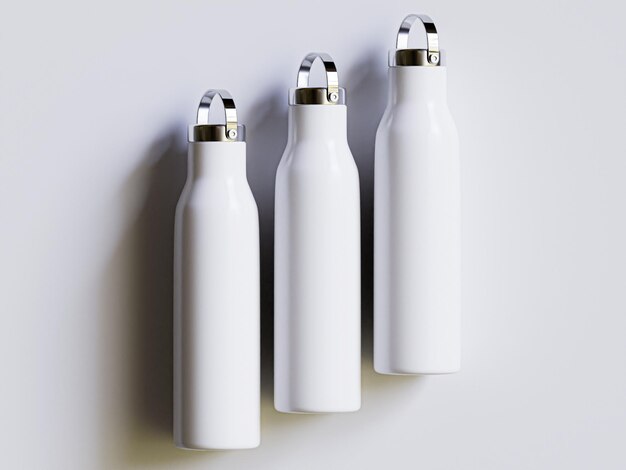 Waterfles en metalen textuur voor dop met geïsoleerd op witte achtergrond