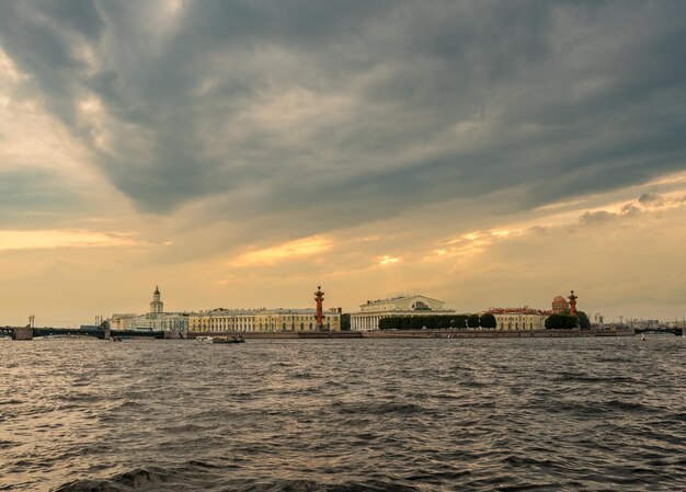 Waterfront and canals in St Petersburg Russia