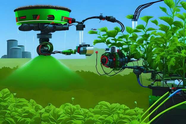 Photo watering farm plant automatic irrigation