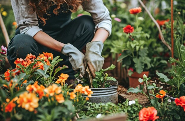 Foto irrigazione dei fiori