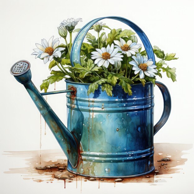 Watering white background Watercolor Clipart Generative Ai