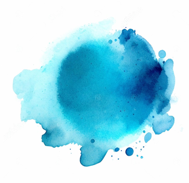 Waterkleur blauwe vlek achtergrond abstract ontwerp gestructureerde illustratie behang handgetekende kunst