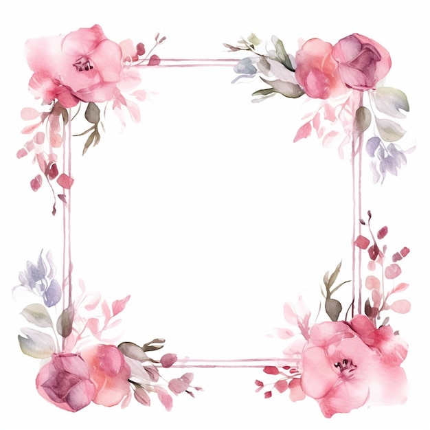 waterkleurige frames bloemen