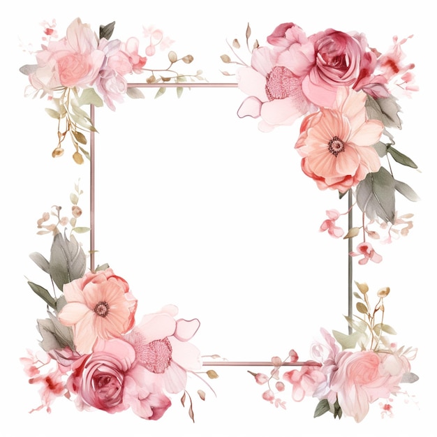 waterkleurige frames bloemen