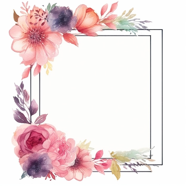 waterkleurige frames bloemen