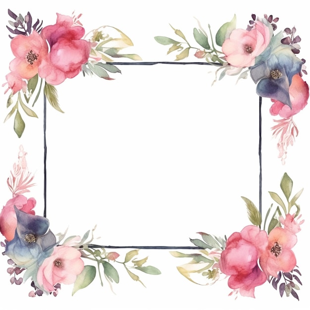 waterkleurige frames bloemen