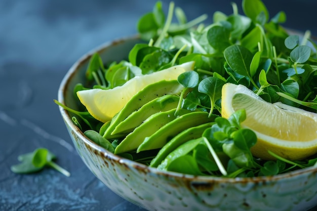 Waterkress avokado salade