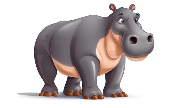 Photo waterloving hippopotamus cartoon