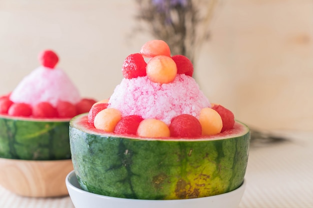 watermeloen bingsu dessert