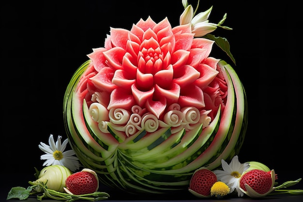Watermeloen Carving Art Creatieve Fruitdisplays