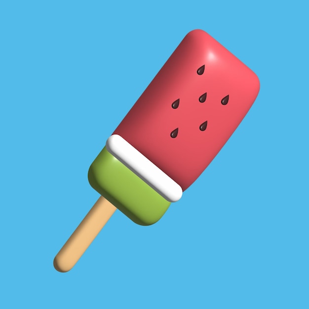 watermeloen fruit 3d render voor gezonde voeding 3D-model renderen