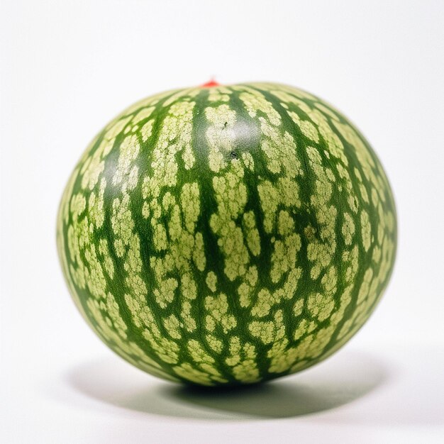 watermeloen fruit eten meloen witte achtergrond schijfje rood wit rijp sappig vers groen
