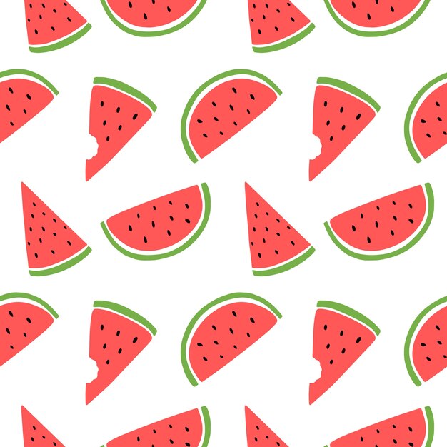 Watermeloen hand getekend naadloos patroon