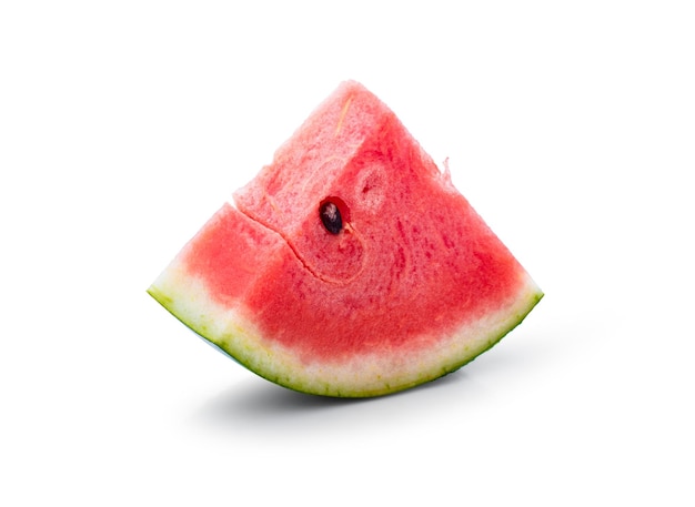Watermeloen op witte achtergrond wordt geïsoleerd die