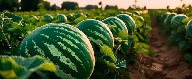 Watermeloenoogst in de tuin Generatieve AI