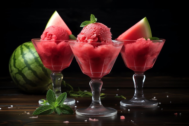 Watermeloensorbet smakelijke dessertachtergrond