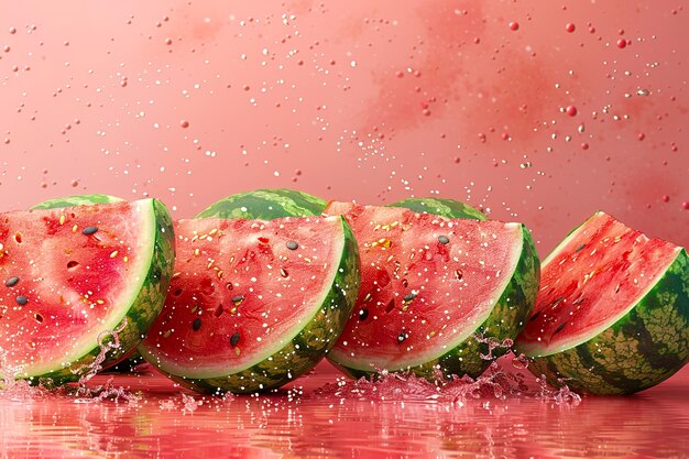 Watermelon achtergrond en ruimte voor tekst Fotorealistische AI gegenereerd