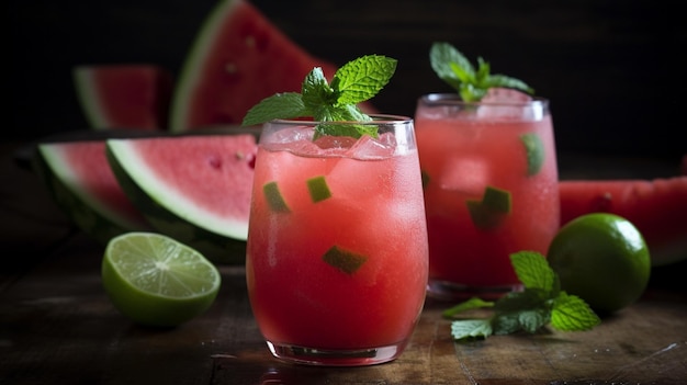 Watermelon Agua Fresca Generative AI image