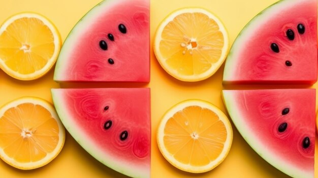Photo watermelon background illustration ai generativexa