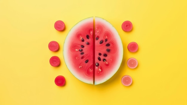 Watermelon background Illustration AI GenerativexA