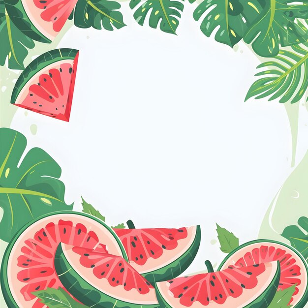 Photo watermelon background with copyspace on top
