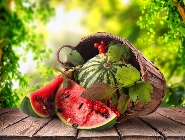 Watermelon in basket