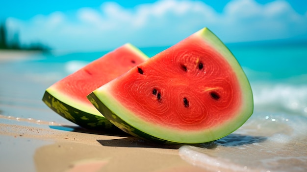 watermelon in the beach