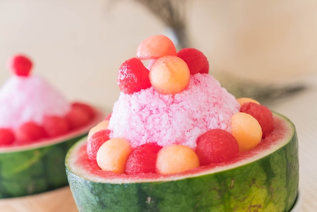 watermelon bingsu dessert