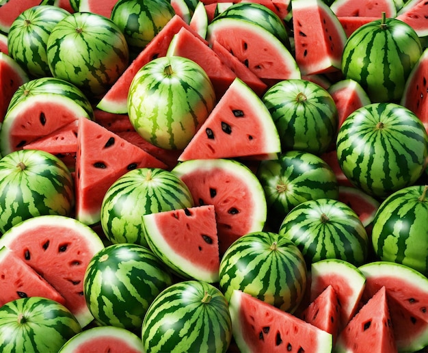 Foto watermelon bunch vol en snijden